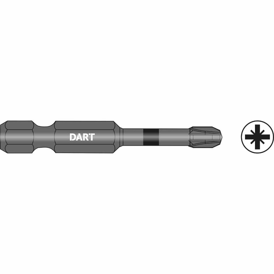 DART DI50PZ2-10  PZ2 50mm Impact Driver Bit - Pack 10
