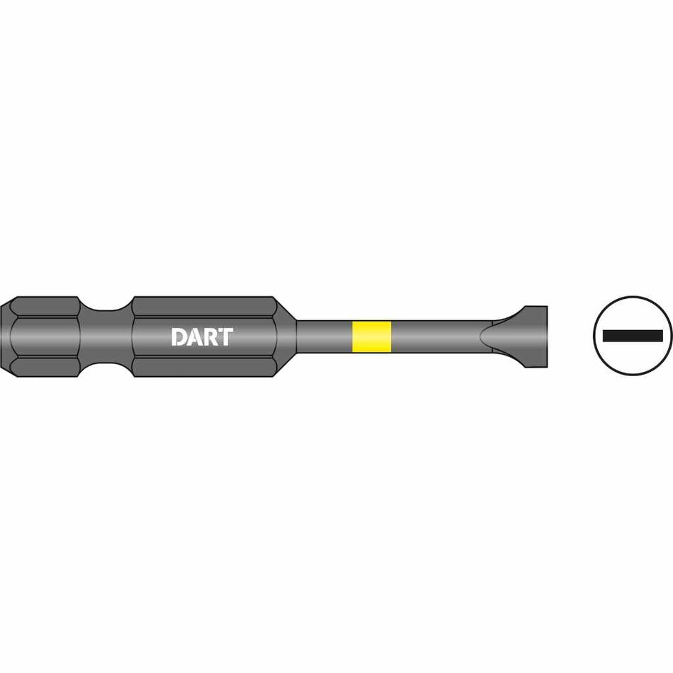DART DI50SL35-10  Slotted 3.5x0.6 50mm Impact Driver Bit -Pk 10