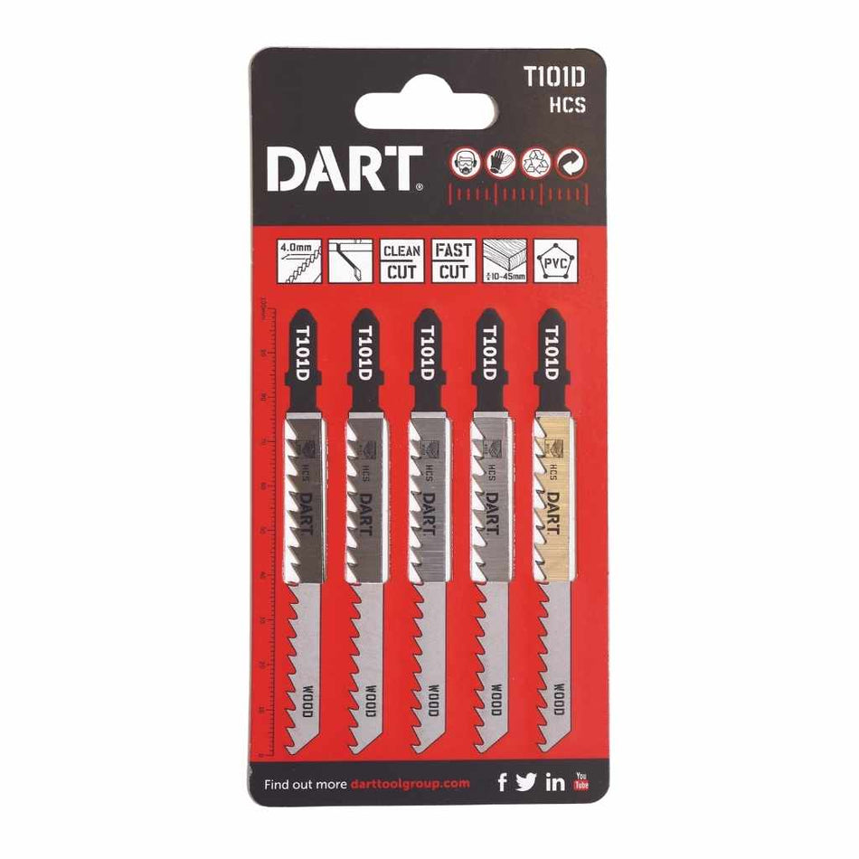 DART DJB12  T101D Wood Cutting Jigsaw Blade - Pk 5