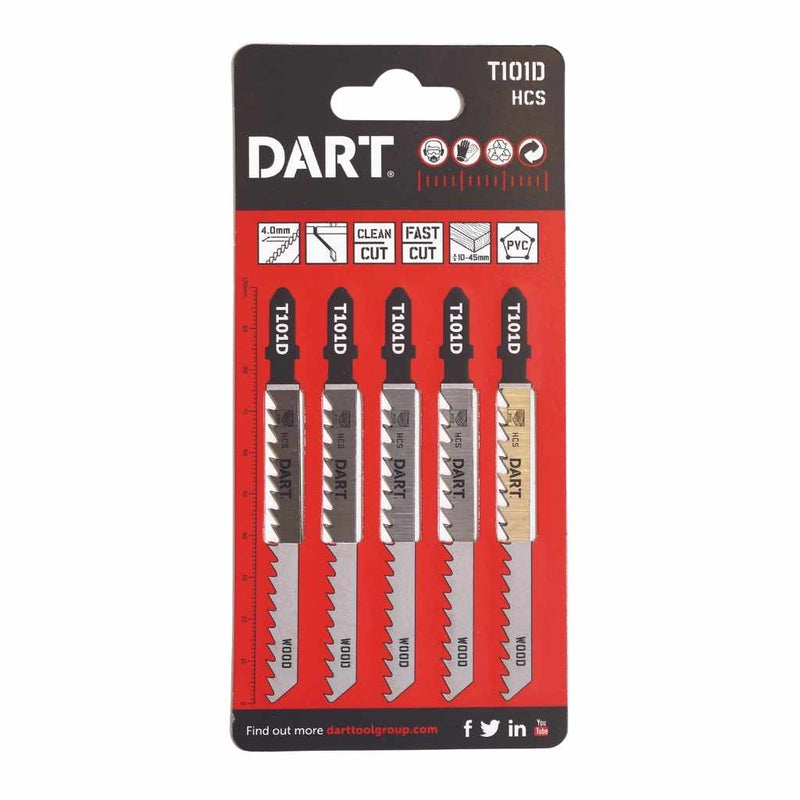 DART DJB12  T101D Wood Cutting Jigsaw Blade - Pk 5