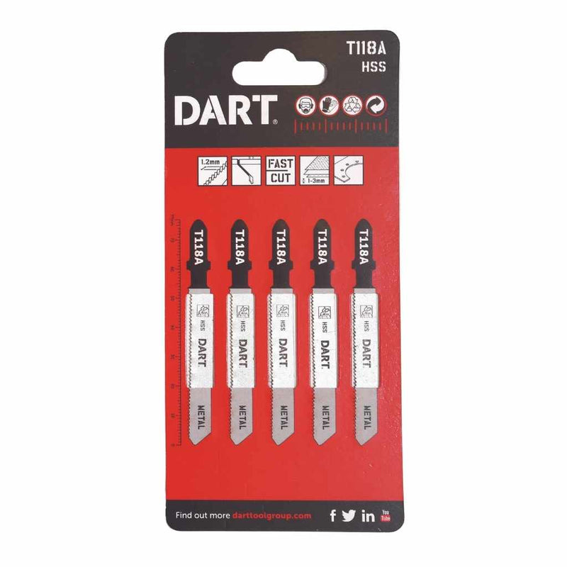 DART DJB31  T118A Metal Cutting Jigsaw Blade - Pk 5