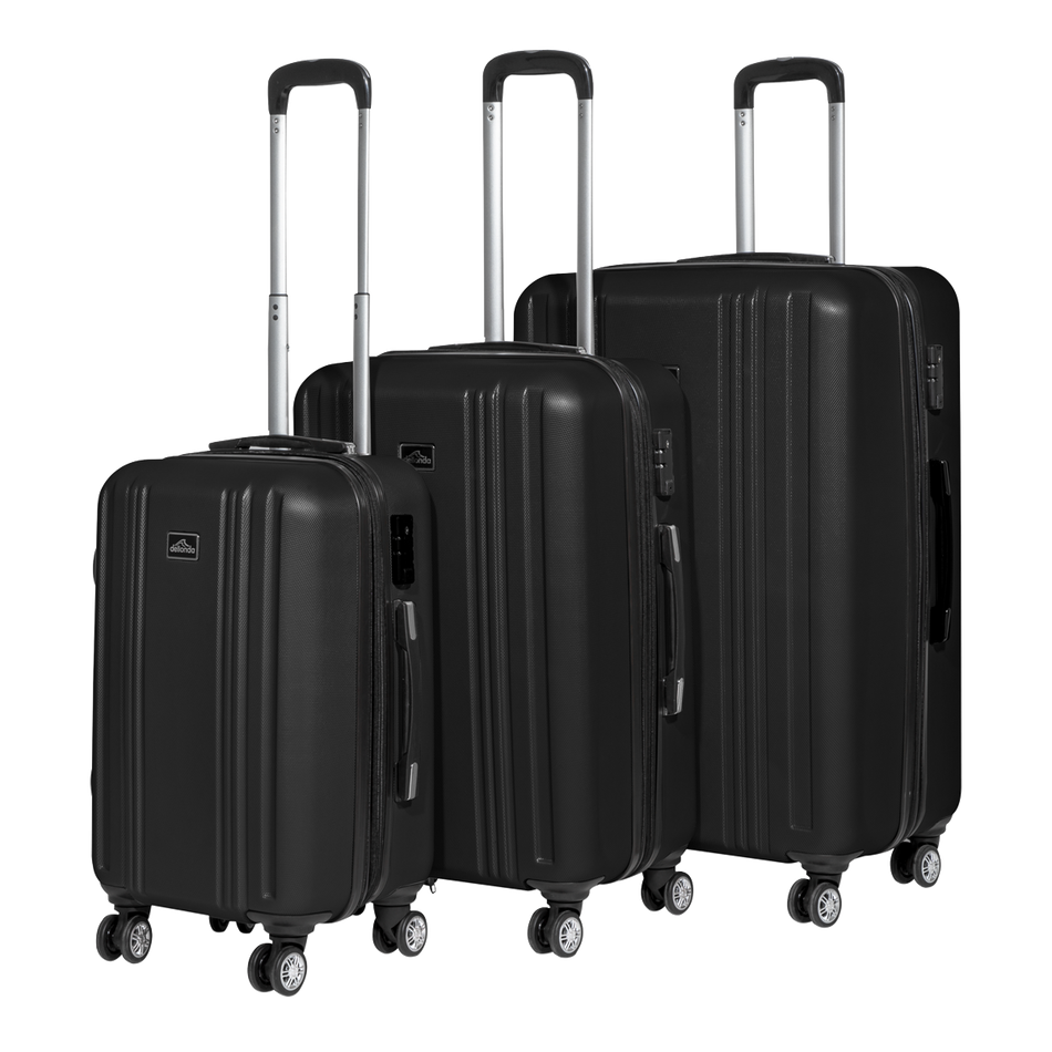 Dellonda DL11  Lightweight ABS Luggage Set with TSA Lock - Black