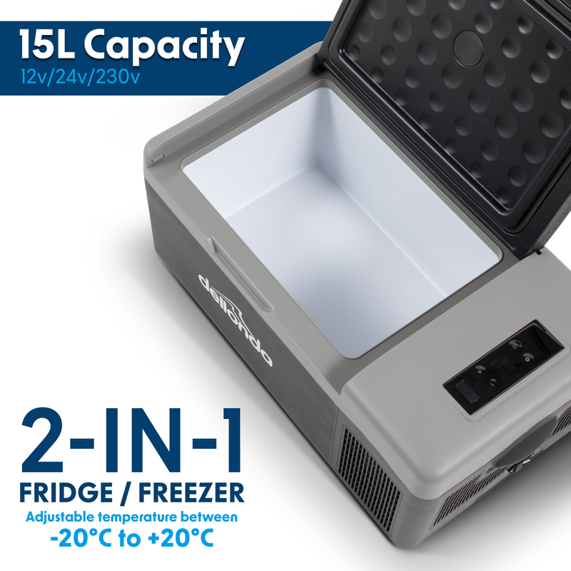 Dellonda DL12  Portable Fridge Freezer/Cool Box with LED Display 15L