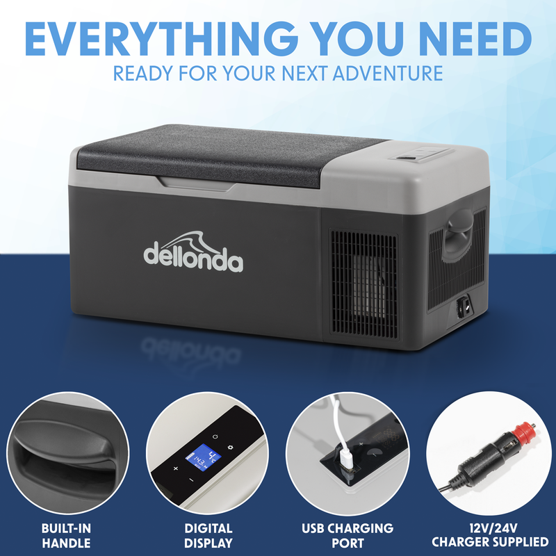 Dellonda DL12  Portable Fridge Freezer/Cool Box with LED Display 15L
