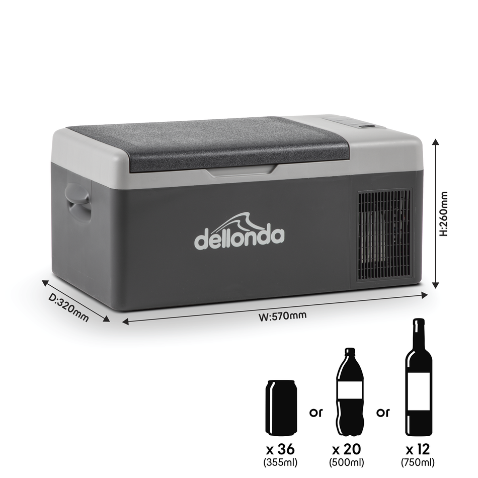 Dellonda DL12  Portable Fridge Freezer/Cool Box with LED Display 15L