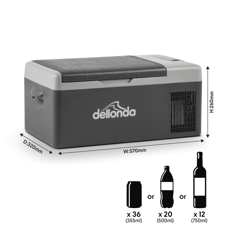 Dellonda DL12  Portable Fridge Freezer/Cool Box with LED Display 15L