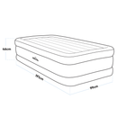 Dellonda DL146  Raised Air Bed with Built-in Electric Pump & Storage Bag - Single