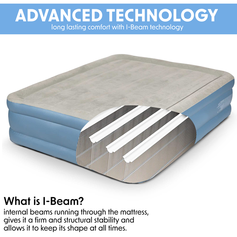Sealey DL147 Dellonda Raised Air Bed with Built-in Electric Pump & Storage Bag - Queen