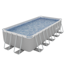 Dellonda DL150  Deluxe Steel Frame Rectangular Swimming Pool with Step Ladder & Filter Pump 21ft
