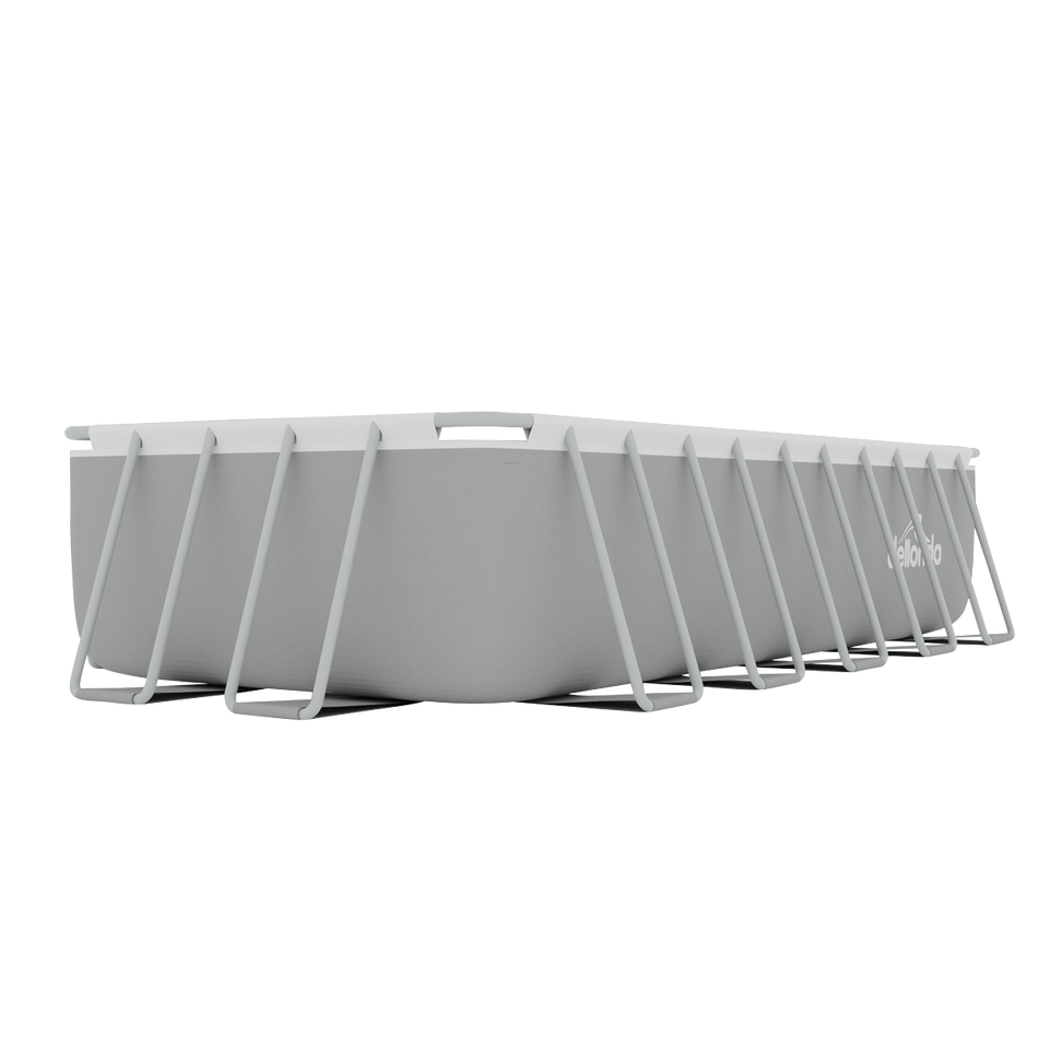 Dellonda DL150  Deluxe Steel Frame Rectangular Swimming Pool with Step Ladder & Filter Pump 21ft