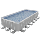 Dellonda DL151  Deluxe Steel Frame Rectangular Swimming Pool with Step Ladder & Filter Pump 25ft