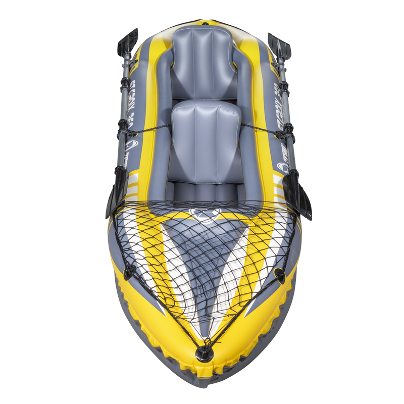 Dellonda DL155  Inflatable 2-Person Kayak/Canoe Set with Pump, Carry Bag & 2 Oars - Blue/Yellow/White