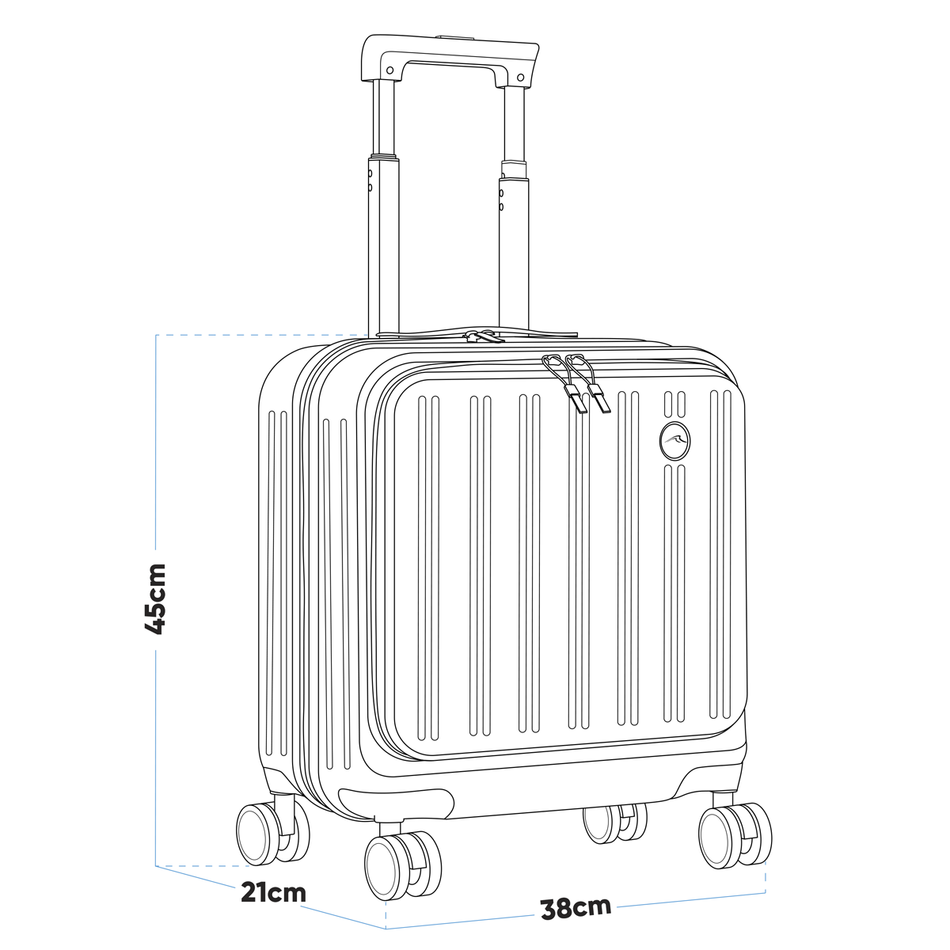 Dellonda DL156  Cabin Size Luggage with Laptop Compartments & Dual TSA Lock 18"