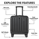 Dellonda DL156  Cabin Size Luggage with Laptop Compartments & Dual TSA Lock 18"
