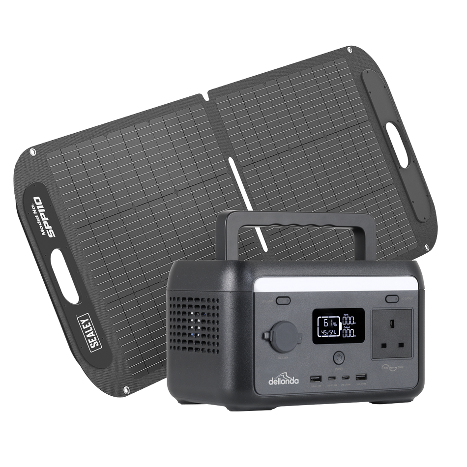 SEALEY DL178 Dellonda Portable Power Station 300W & ETFE Foldable Solar Panel 110W