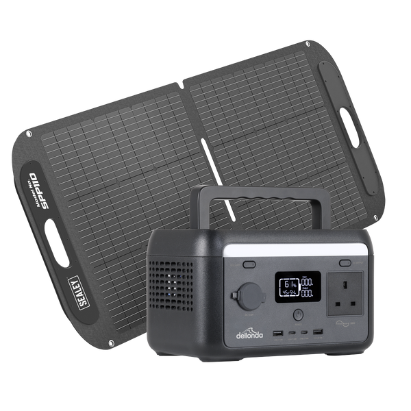 SEALEY DL178 Dellonda Portable Power Station 300W & ETFE Foldable Solar Panel 110W