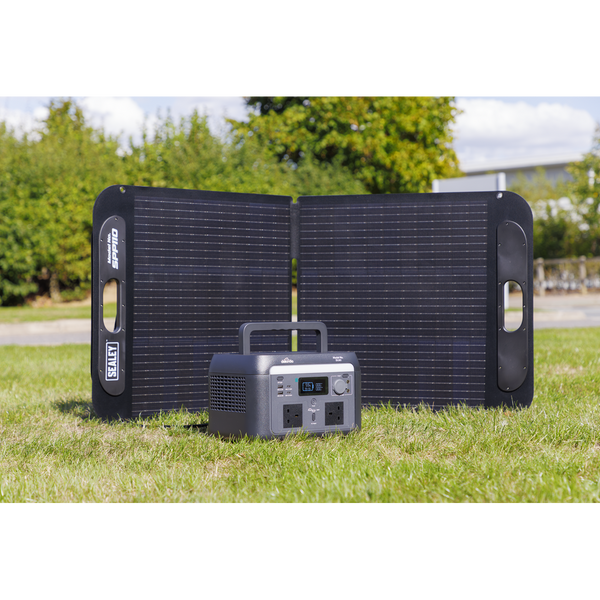 SEALEY DL179 Dellonda Portable Power Station 600W & ETFE Foldable Solar Panel 110W