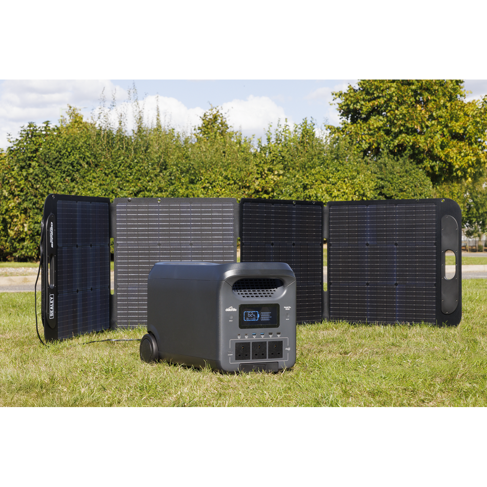 SEALEY DL181 Dellonda Portable Power Station 3000W & ETFE Foldable Solar Panel 220W