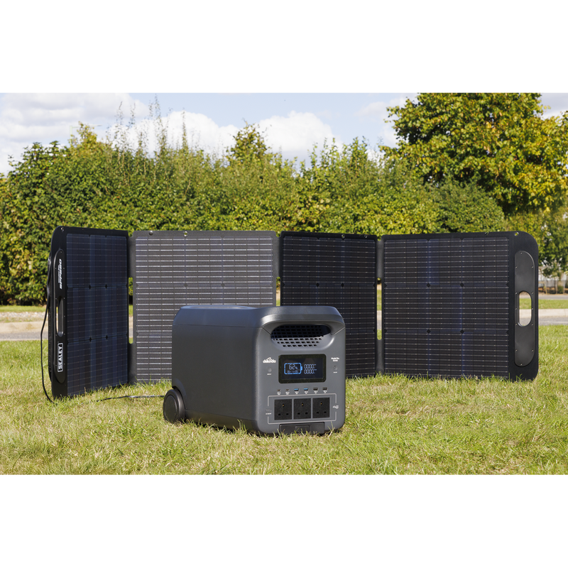 SEALEY DL181 Dellonda Portable Power Station 3000W & ETFE Foldable Solar Panel 220W