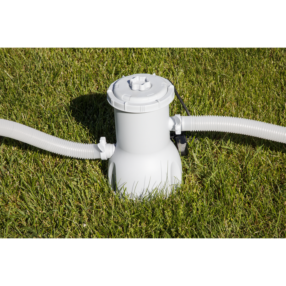 Dellonda DL18  Paddling/Swimming Pool & Pump 15ft - Gray Rattan Effect