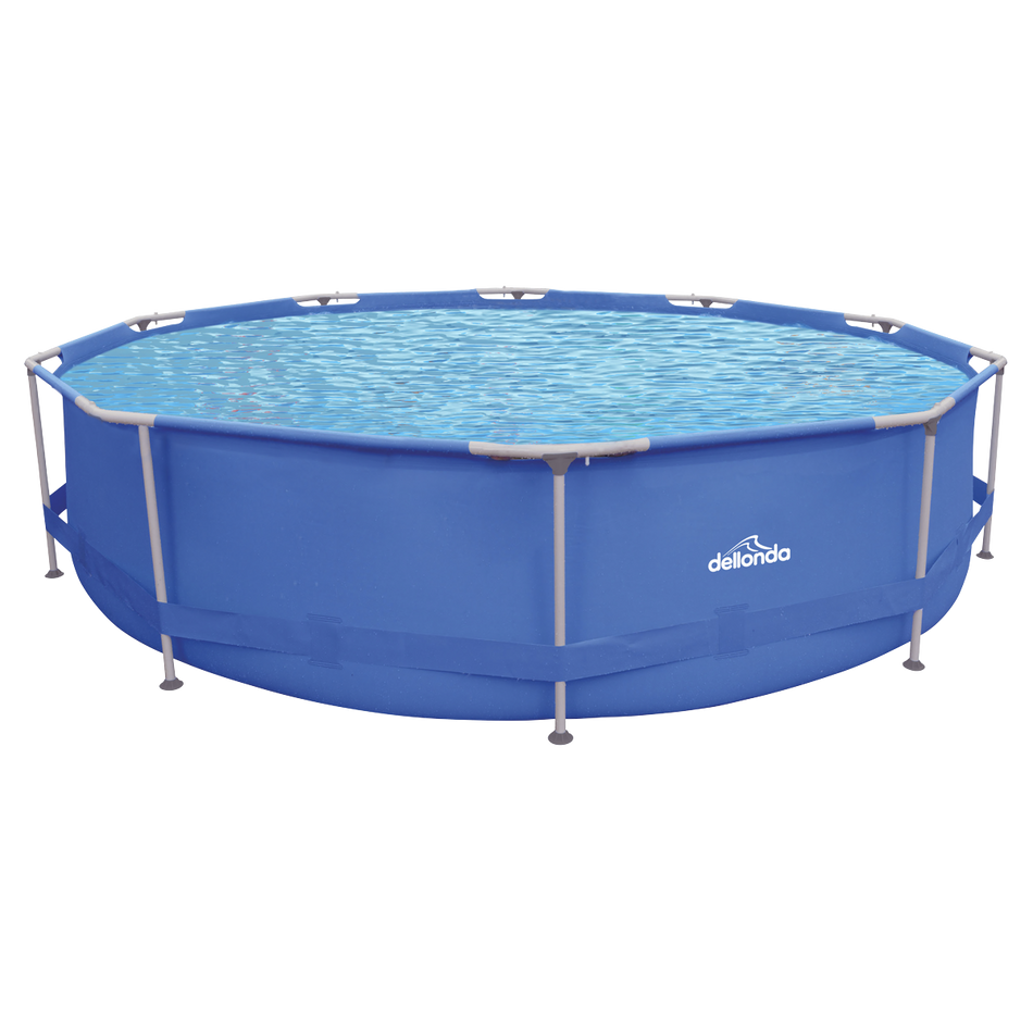 Dellonda DL20  Steel Frame Round Swimming Pool & Filter Pump 12ft - Blue