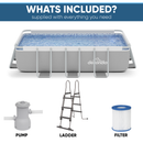 Dellonda DL21  Deluxe Steel Frame Swimming Pool with Filter Pump 13ft