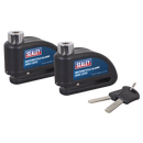 Sealey DL5052 Motorcycle Alarm Disc Lock - Pair