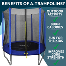 Dellonda DL66  Heavy-Duty Outdoor Trampoline with Safety Enclosure Net 6ft