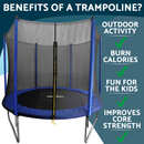 Dellonda DL67  Heavy-Duty Outdoor Trampoline with Safety Enclosure Net 8ft