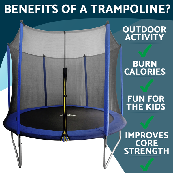 Dellonda DL68  Heavy-Duty Outdoor Trampoline with Safety Enclosure Net 10ft