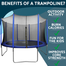 Dellonda DL69  Heavy-Duty Outdoor Trampoline with Safety Enclosure Net 12ft