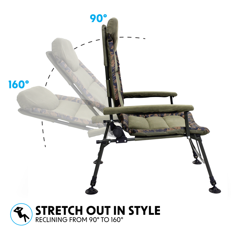 Dellonda DL73  Portable Reclining Chair with Armrests