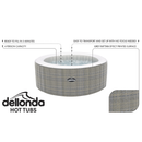 Dellonda DL90  2-4 Person Inflatable Hot Tub/Spa with Smart Pump - Rattan Effect