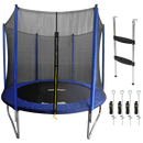 Dellonda DL93  Heavy-Duty Outdoor Trampoline with Safety Enclosure Net, Anchors & Ladder 8ft