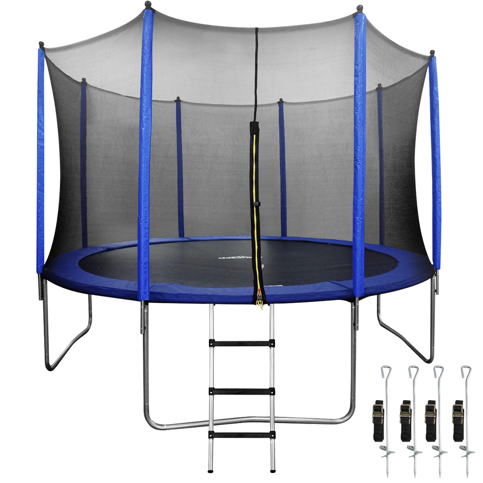 Dellonda DL95  Heavy-Duty Outdoor Trampoline with Safety Enclosure Net, Anchors & Ladder 12ft