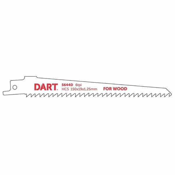 DART DRB52  S644D Wood Cutting Reciprocating Blade Pk 5