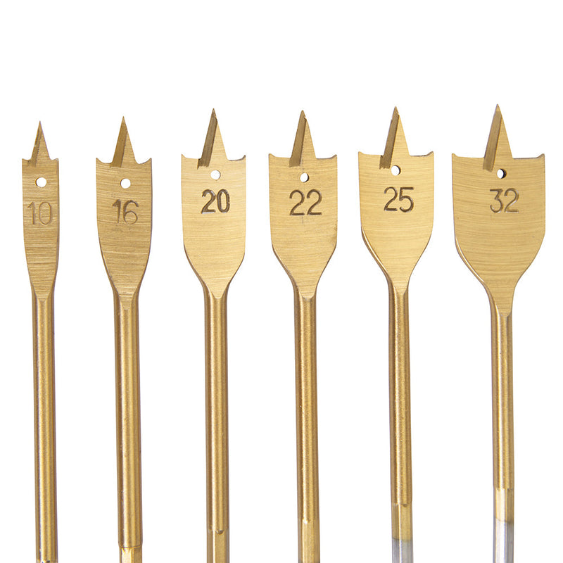 Silverline DS32 Titanium-Coated Flat Bit Set 6pce