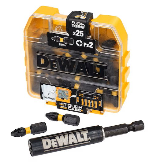 DeWalt DT70564T-QZ EXTREME FLEXTORQ Set PZ2 + Drive Guide in Small Bulk Storage Case (25 mm) (26 pc)