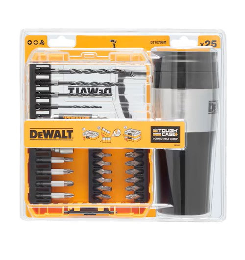 DeWalt DT70706M-QZ Drill Drive Set with Drinking Mug (Small Tough Case) (25 Pcs)