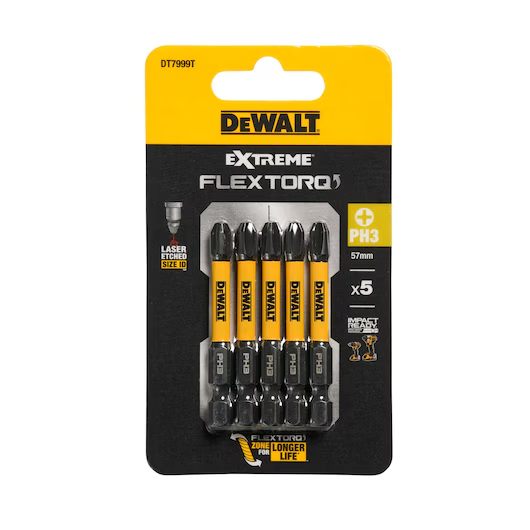 DeWALT DT7999T-QZ Extreme PH3 57mm 5pk FLEXTORQ
