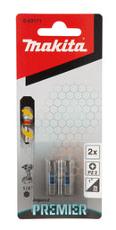 Makita E-03171 Torsion screw bit Impact Premier, PZ2, 25 mm, 1/4", 2 pcs