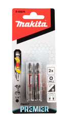 Makita E-03274 Torsion screw bit Impact Premier, PH2, 50 mm, 1/4", 2 pcs