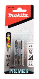 Makita E-03305 Torsion screw bit Impact Premier, PZ2, 50 mm, 1/4", 2 pcs