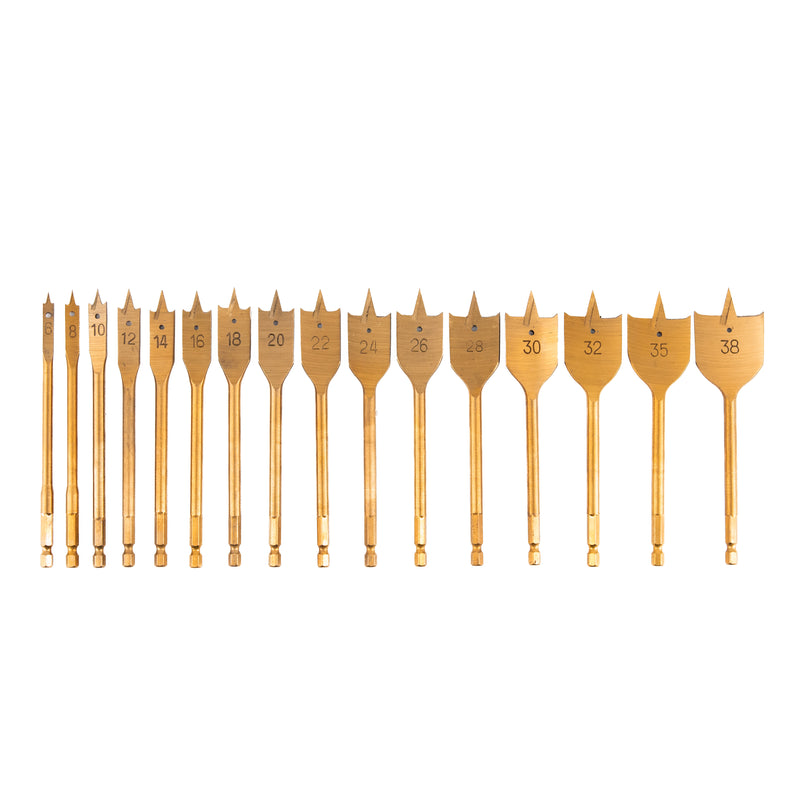 Vaunt E1321000 Essentials Flat Bit Set Titanium Coated - 16 Piece