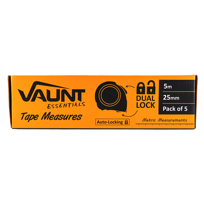 Vaunt E1456006 Essentials 5m Dual Auto Lock Tape Measure - Pack of 5