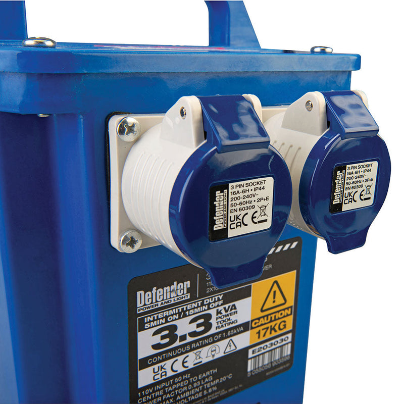 Defender E203030 3.3kVA Step Up Transformer 16A