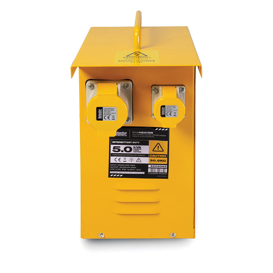 Defender E205062 5kVA Metal Heater Transformer 16A / 32A