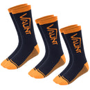 Vaunt E2318000 Essential Orange/Black Socks - Size 6-11 - Pack of 3