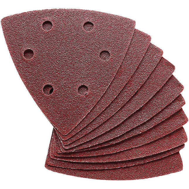 Clarke 6502066 10 Pack of 90mm Delta Triangle Hook and Loop Sanding Sheets Ð 60 Grit
