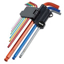 Clarke 1700750 PRO344 9 Piece Colour Coded Extra-Long Ball End Metric Hex Key Set